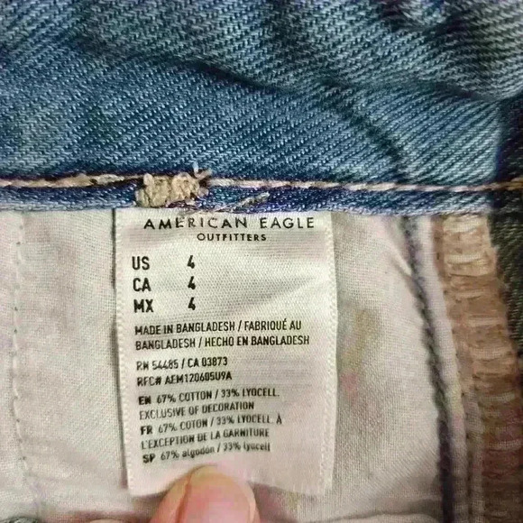 American Eagle High Waist Paper Bag Women's Size 4 - Picture 6 of 6